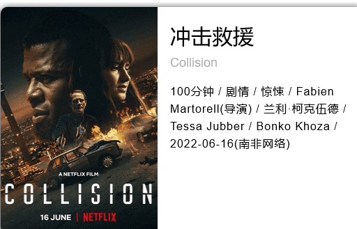 Netflix 冲击救援 Collision (2022) 1080P 官方中字