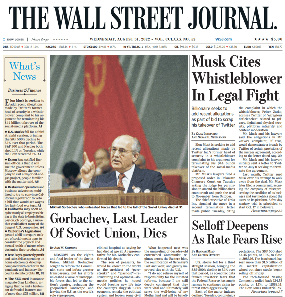 华尔街日报-2022-08-31 The Wall Street Journal PDF