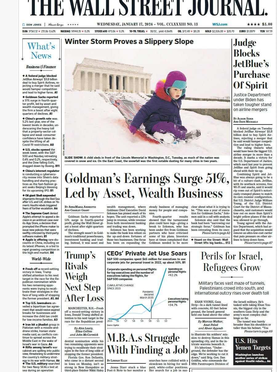 华尔街日报-2024-01-17 The Wall Street Journal